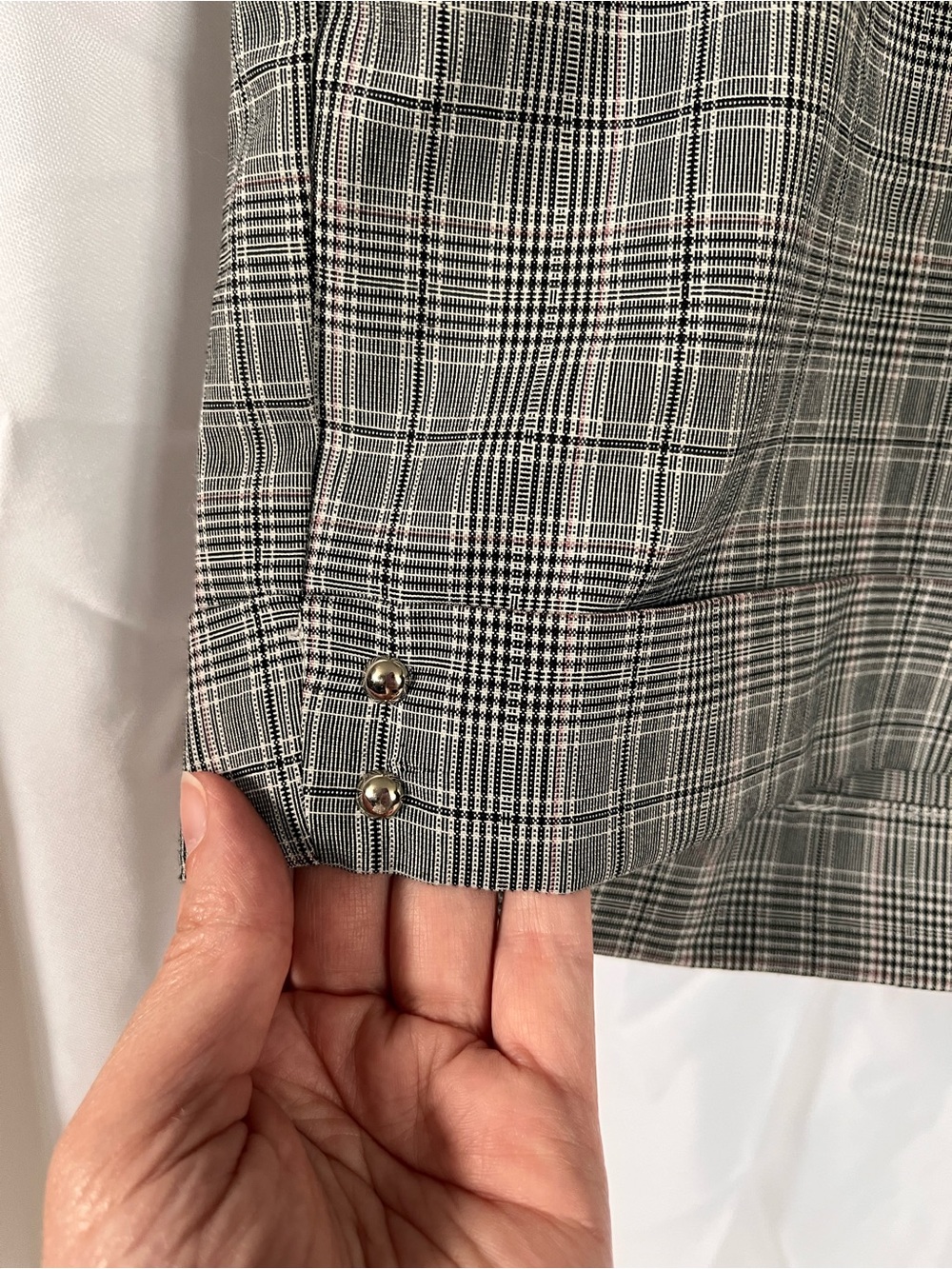 Urban Life - Women's Gray Plaid Shorts with Stud Detail - Picture 3 of 8